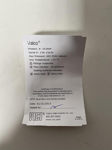 Vici Valco DC8WP 1/16 High Temp Gc Switching/Sampling Valve