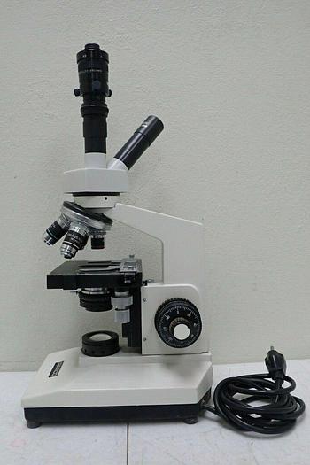 Used Parco 9505087 Microscope with 4 Objectives & Navitar 16mm CCTV Lens F/1.6 Japan
