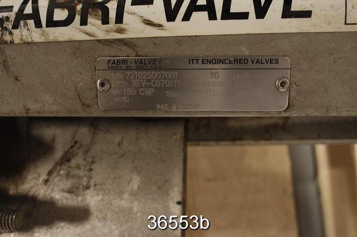 Used Fabri 10" Hand Operated Knife Gate Valve #36553