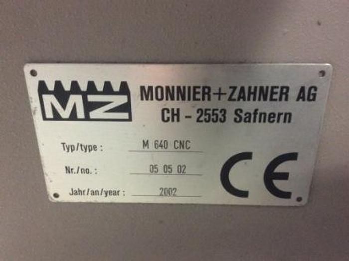 Used 2002 Monnier+Zahner M640 CNC Honing/Grinding Machine