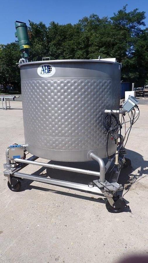 Used 500 Gallon A & B Process SS Dimple Jacketed Mix Tank, 316L