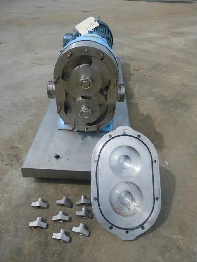 Used Waukesha Size 55 Stainless Steel Positive Displacement Pump, 5 Hp
