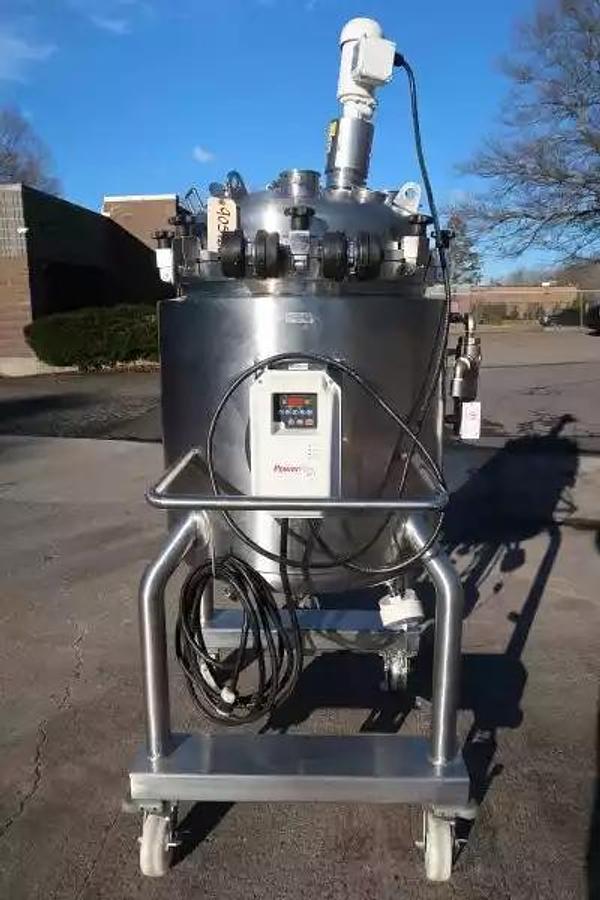 Used Allegheny Bradford 160 Liter 316 SS Sanitary Jacketed Mix Tank