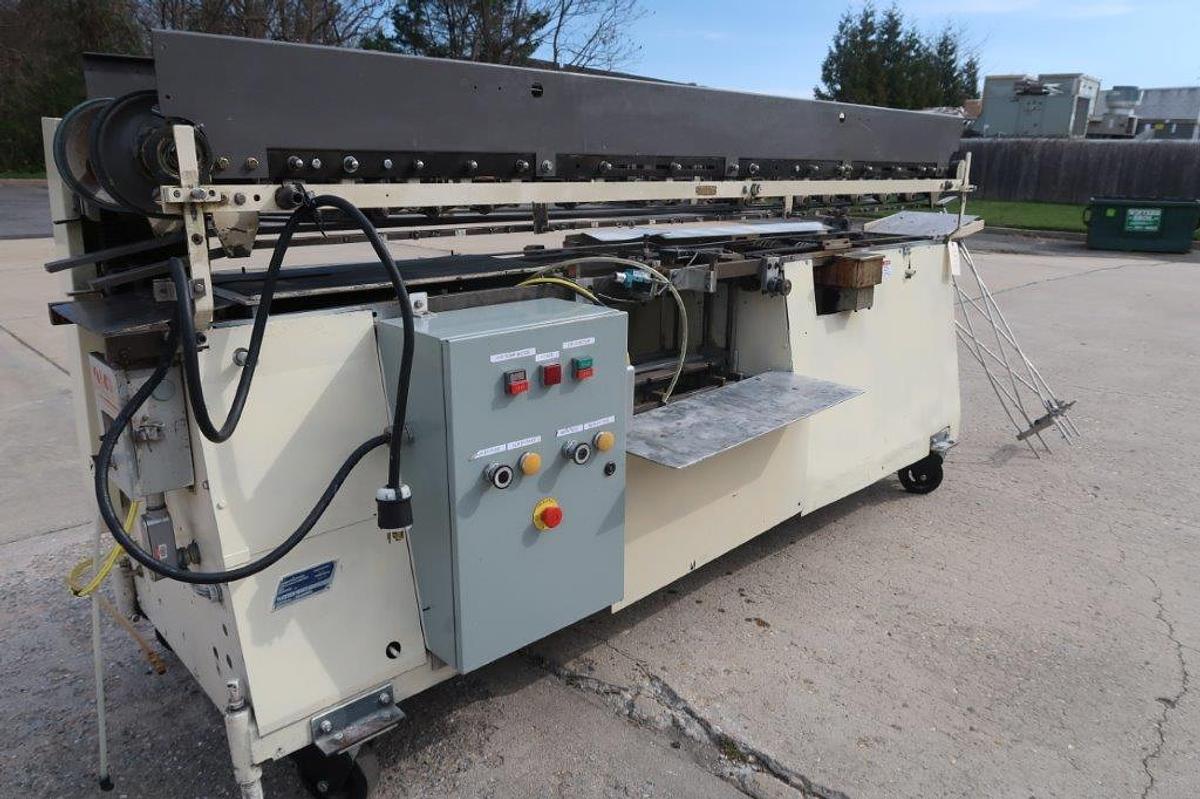 Used Mateer Burt Roll-Through 704D Horizontal Can Labeling Machine