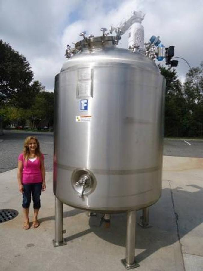 Used 1,000 Gallon Feldmeier 316l Pressure Vacuum Jacketed Agitated Reactor