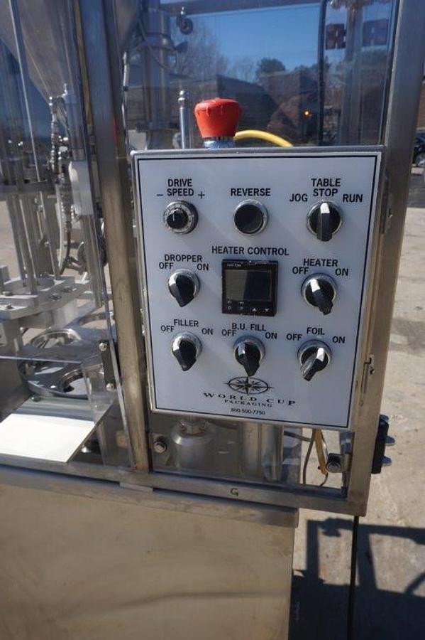 Used World Cup 8-12 Rotary Cup Filler/Sealer, Mfd. 2019