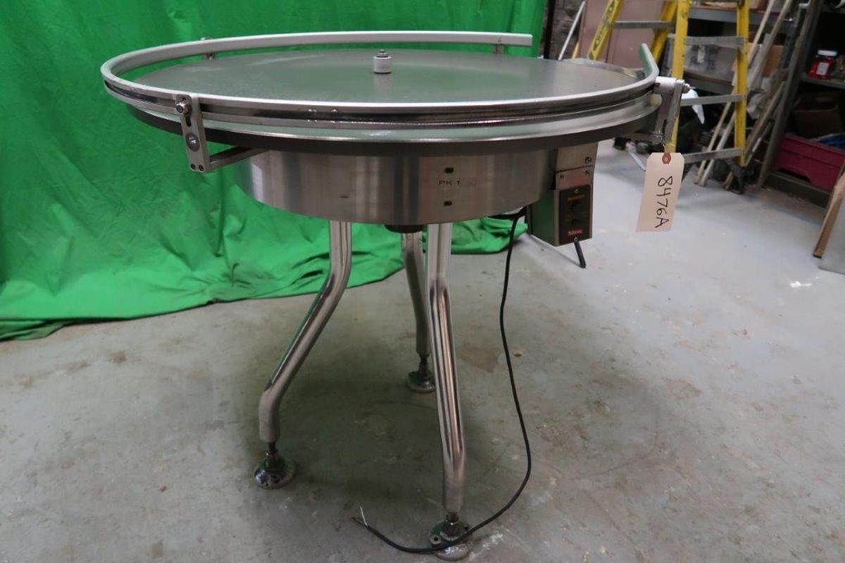 Used 36 In. Diameter Rotary Unscrambling/Accumulating Table, Variable Speed