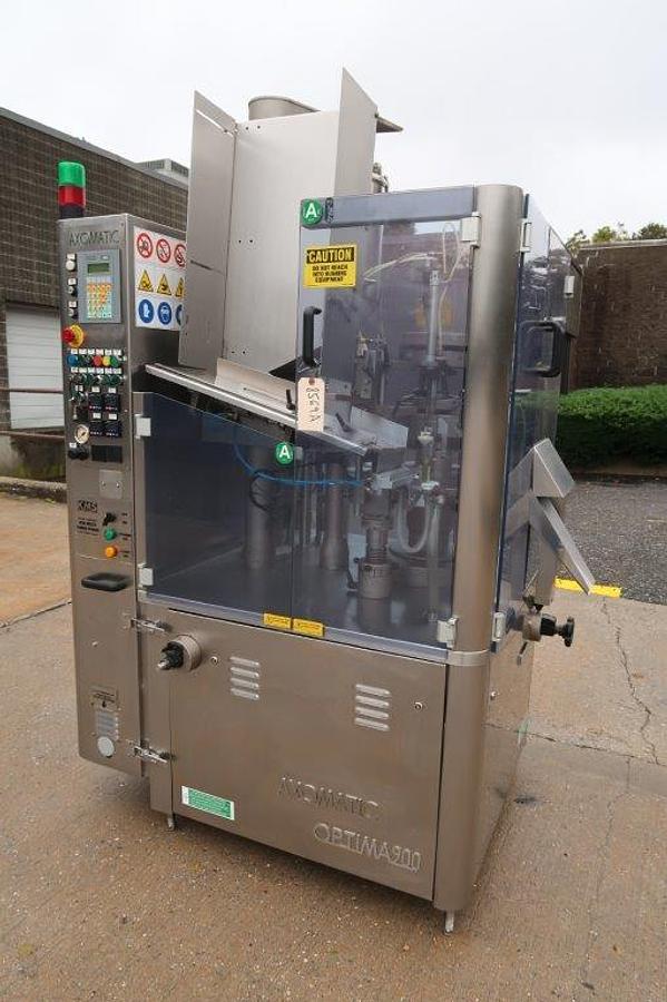 Used Axomatic Optima 900 Tube Filler/Sealer, 4,500 Tubes per Hour