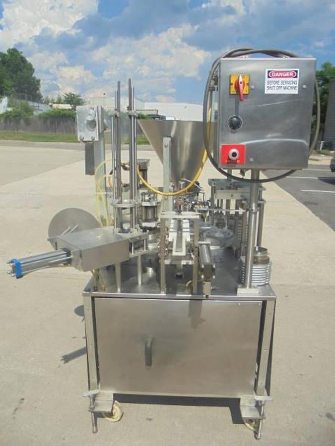 Used Autoprod RO-A3 Rotary Cup Filler/Sealer/Capper, 50 Per Minute