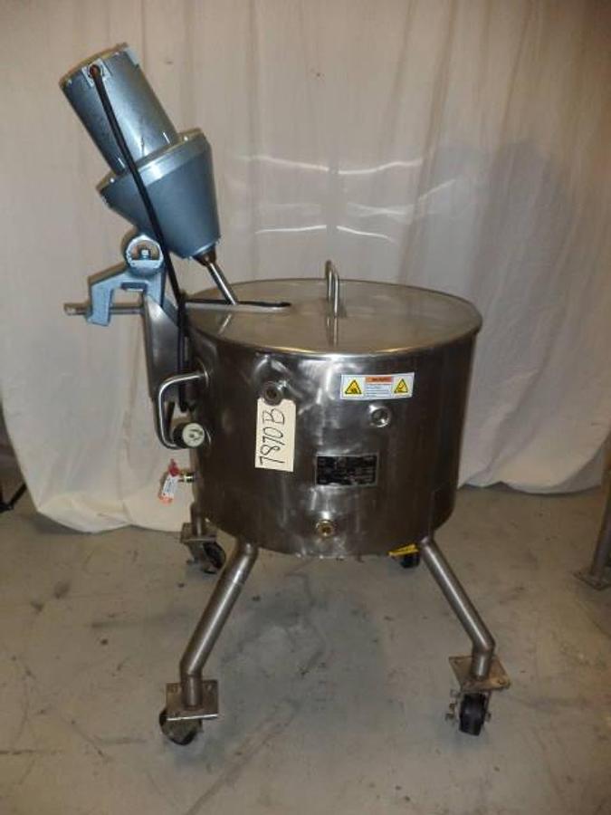 Used 35 Gallon Cherry Burrell 316SS mix kettle, 75 PSI jacket, portable