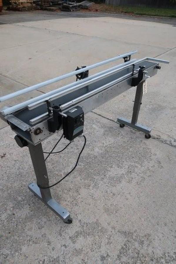 Used 7.5 In. Wide X 65 In. Long Motorized Belt Conveyor, Varispeed