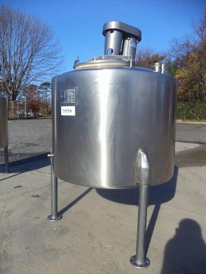 Used 125 Gallon Permasan Stainless Jacketed Mix Tank,   XP Agitator