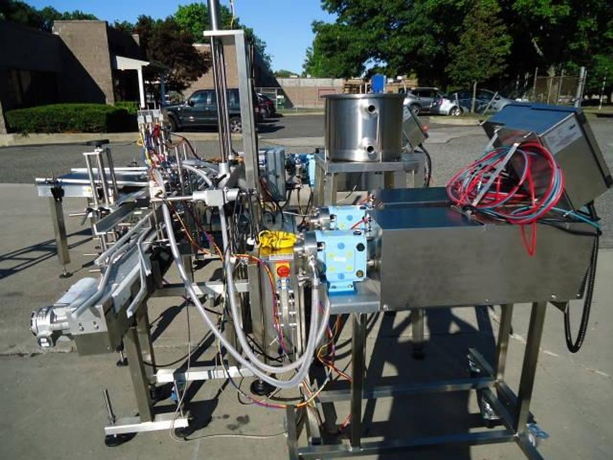 Used Oden “Servo/Fill” Four Head Stainless Modular Automatic Filling System, UNUSED