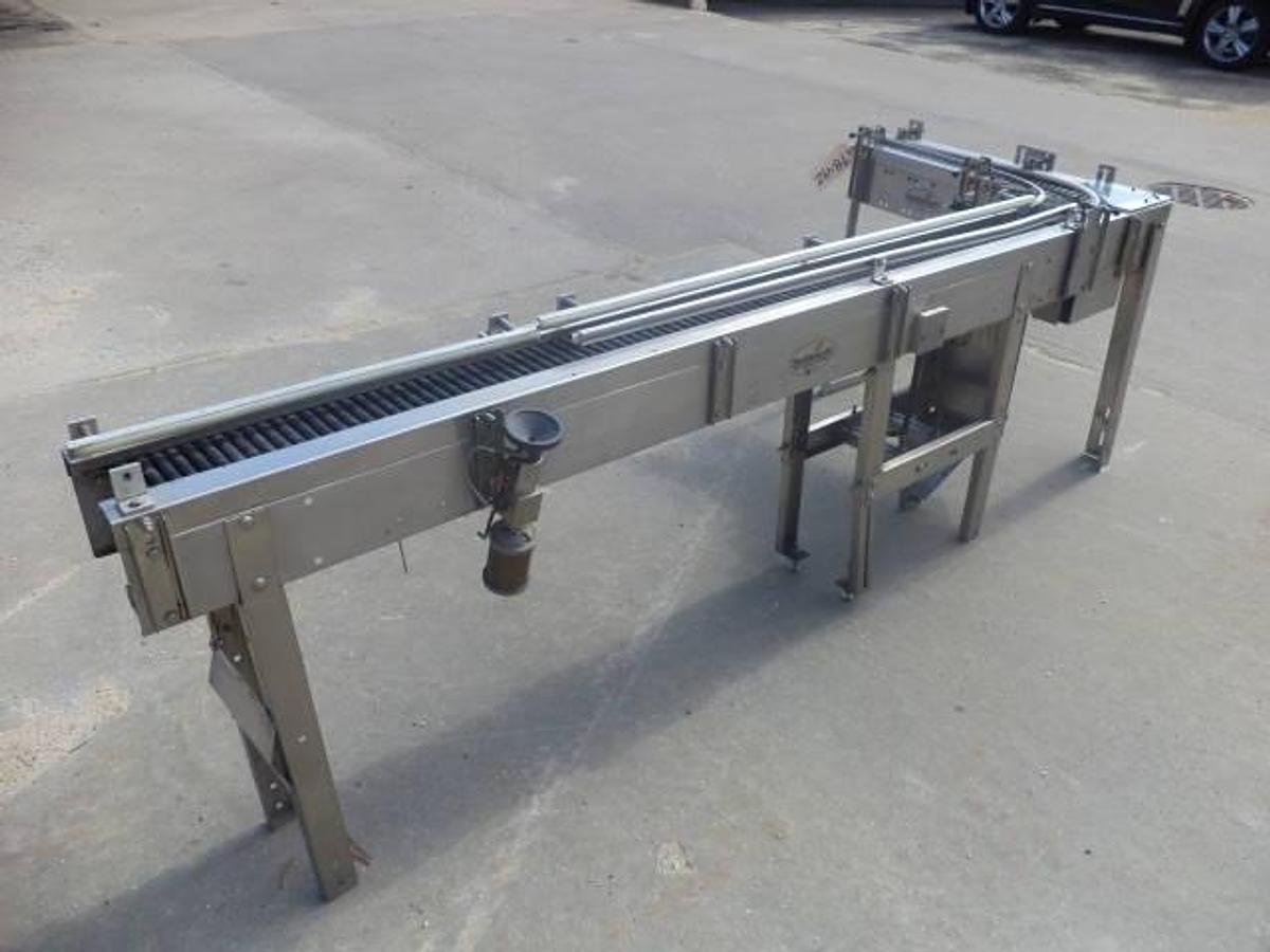 Used Shuttleworth 106 In. “L” Shaped Conveyor, 5-1/2 inch wide belt