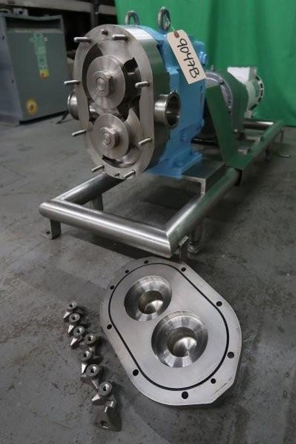 Used Waukesha 60 Stainless Positive Displacement Pump, Tri-Clamp Ports