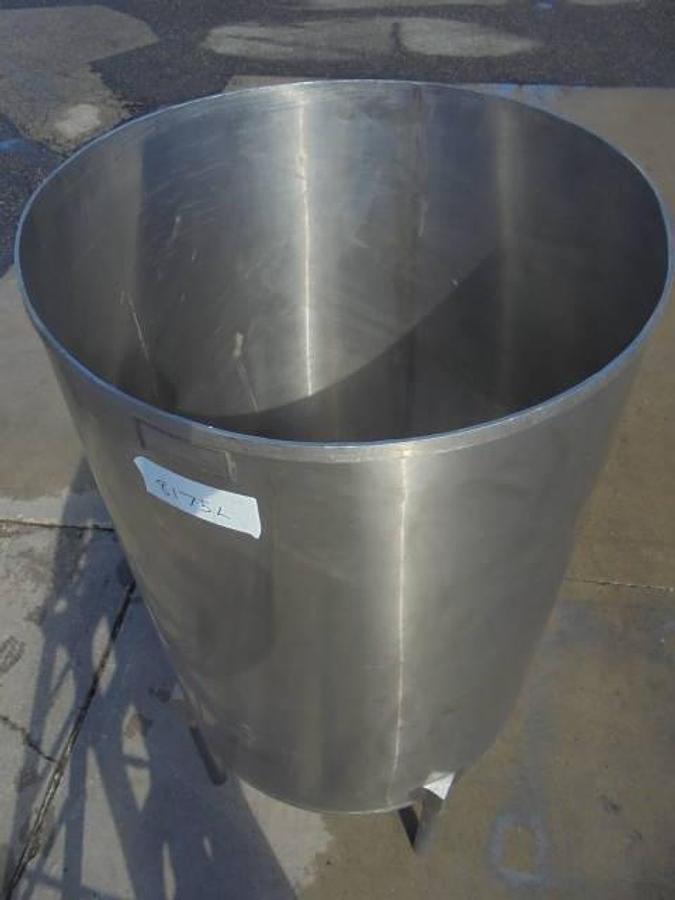 Used 200 Gallon Stainless Steel Vertical Tank, Cone Bottom-