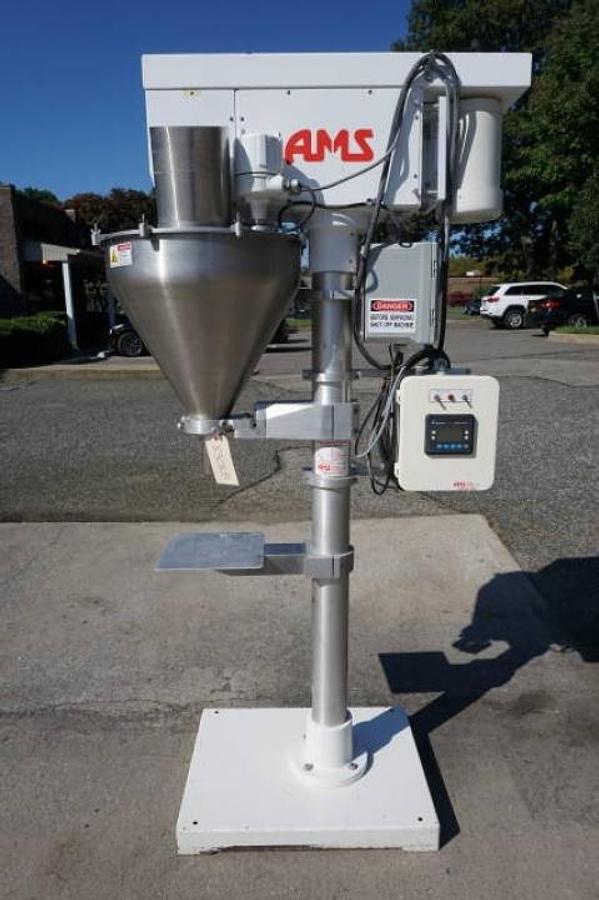 Used AMS A-100 Single Auger Pedestal Powder Filler, with Flexicon Feeder