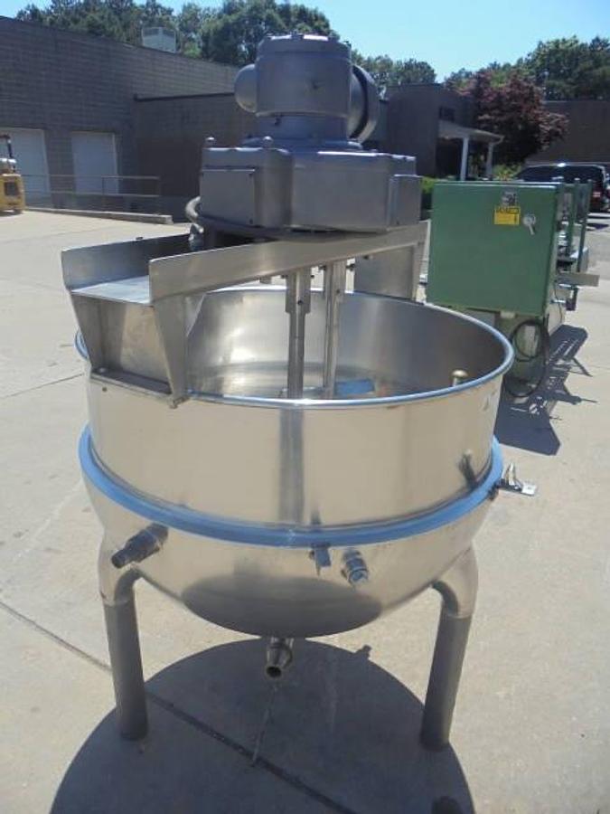 Used 150 Gallon Hamilton Stainless Twin Action Scraper Kettle, 125 PSI Jacket