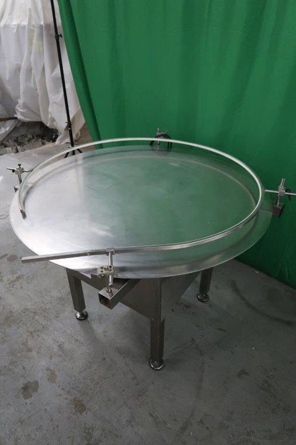 Used 48 In. Diameter Accutek Stainless Rotary Unscrambling/ Accumulating Table, Variable Speed