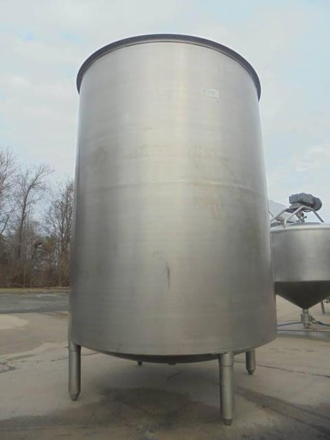 Used 1,000 Gallon Groen Stainless Steel Vertical Tank, Dished Bottom