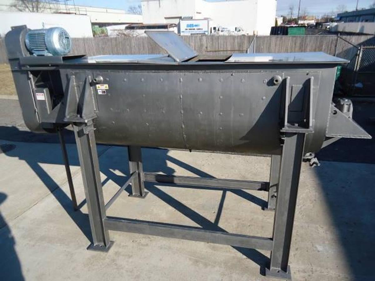 Used 100 Cu.ft. Stainless Jacketed Double Ribbon Blender, 25 Hp
