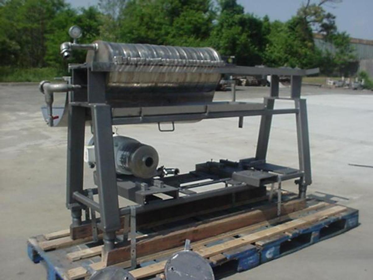 Used STAR 12″ DIAMETER STAINLESS STEEL FILTER PRESS, 28 Disc