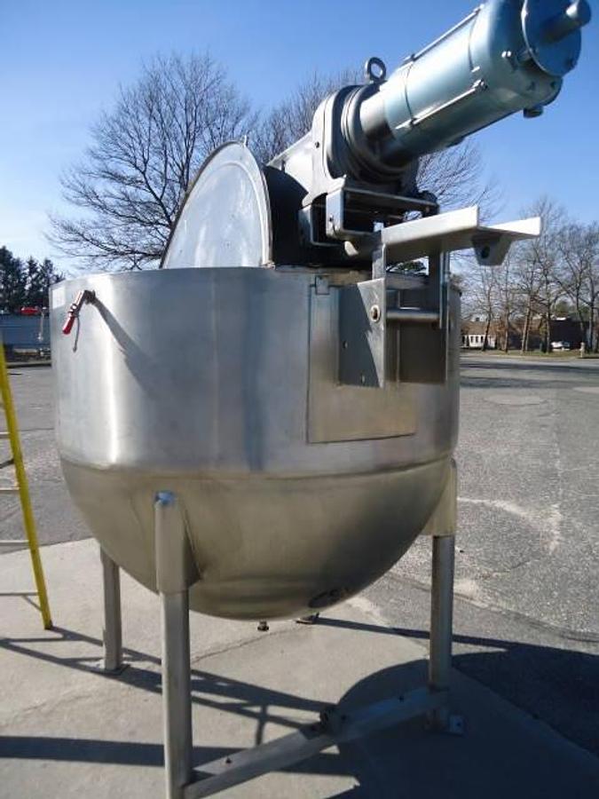 Used 500 Gallon Lee Stainless Steel Double Motion Kettle, 90 Psi Jacket-