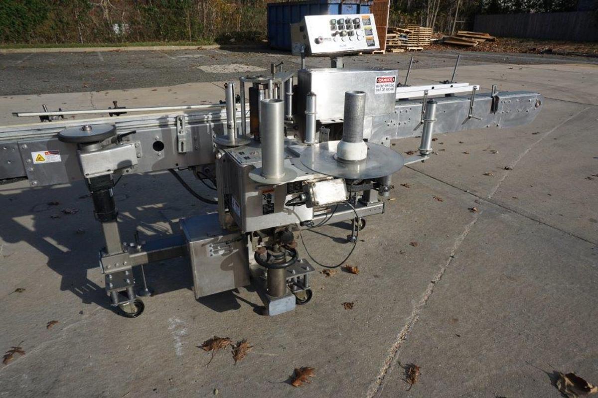 Used NJM  Auto Colt II Pressure Sensitive Spot/Wrap Around Labeling Machine