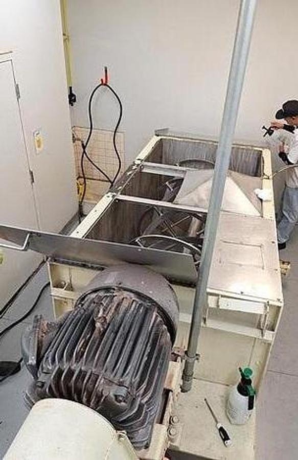 Used 50 Cu. Ft. Working Capacity Stainless Steel Double Ribbon Blender, 25HP