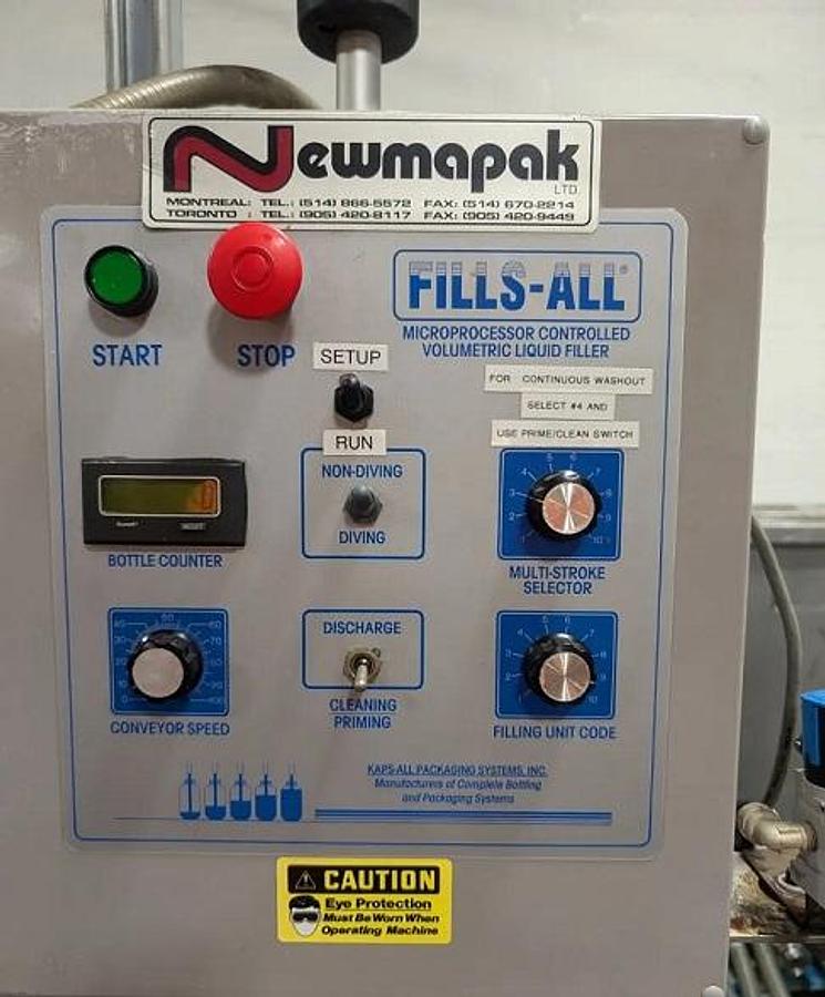 Used Kaps-All Model VOL-32-8 Inline Volumetric Piston Filler