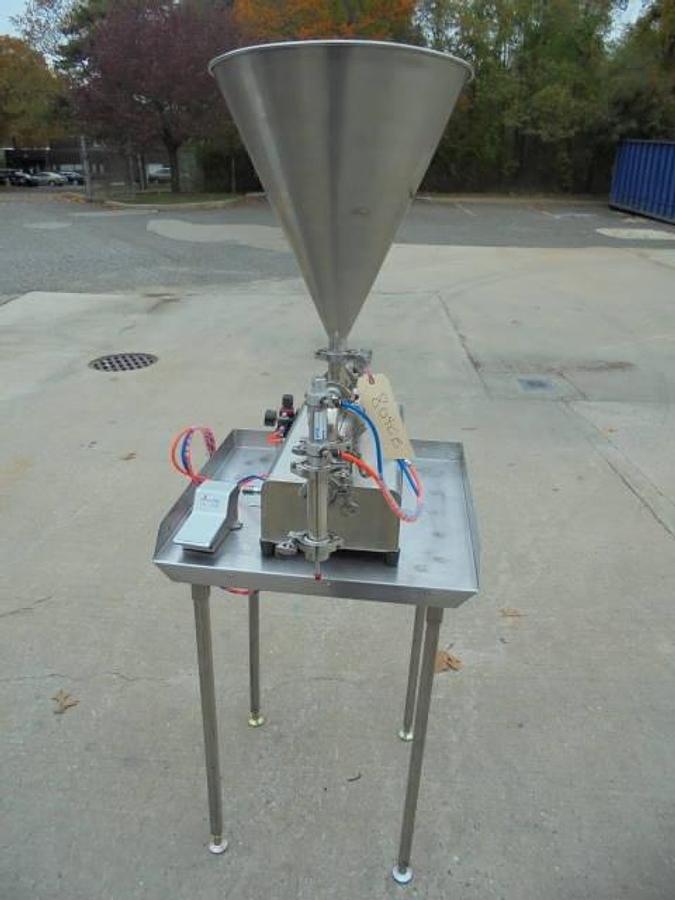 Used Single Piston Air Operated Tabletop Filler, Stainless Steel