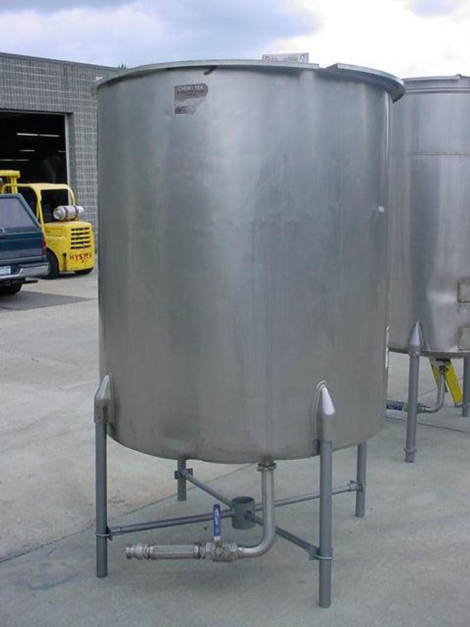 Used 540 Gallon Chem-Tek Stainless Steel Vertical Tank