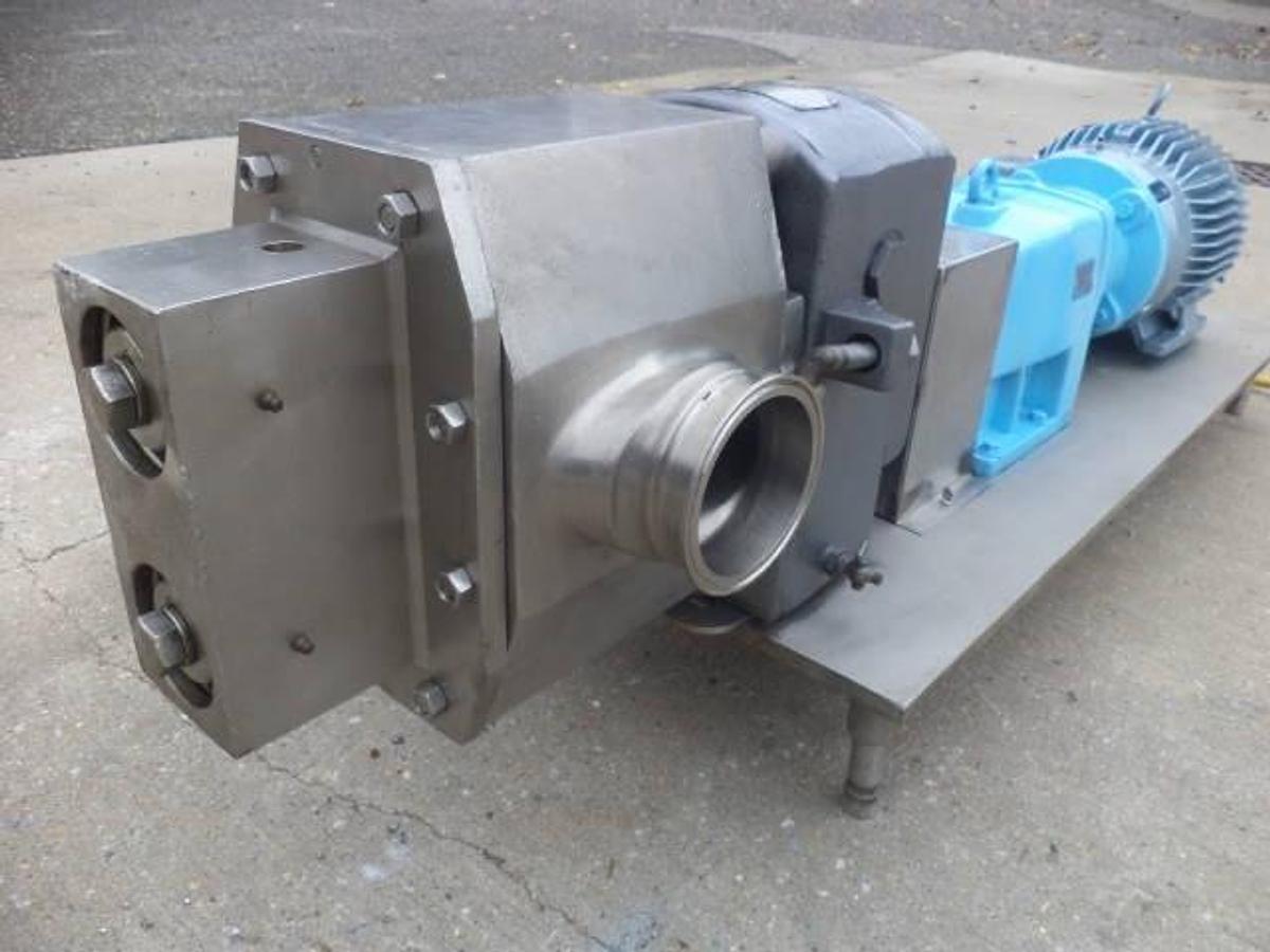 Used APV 4 In. X 4 In. Stainless Steel Positive Displacement Pump, 7.5 HP