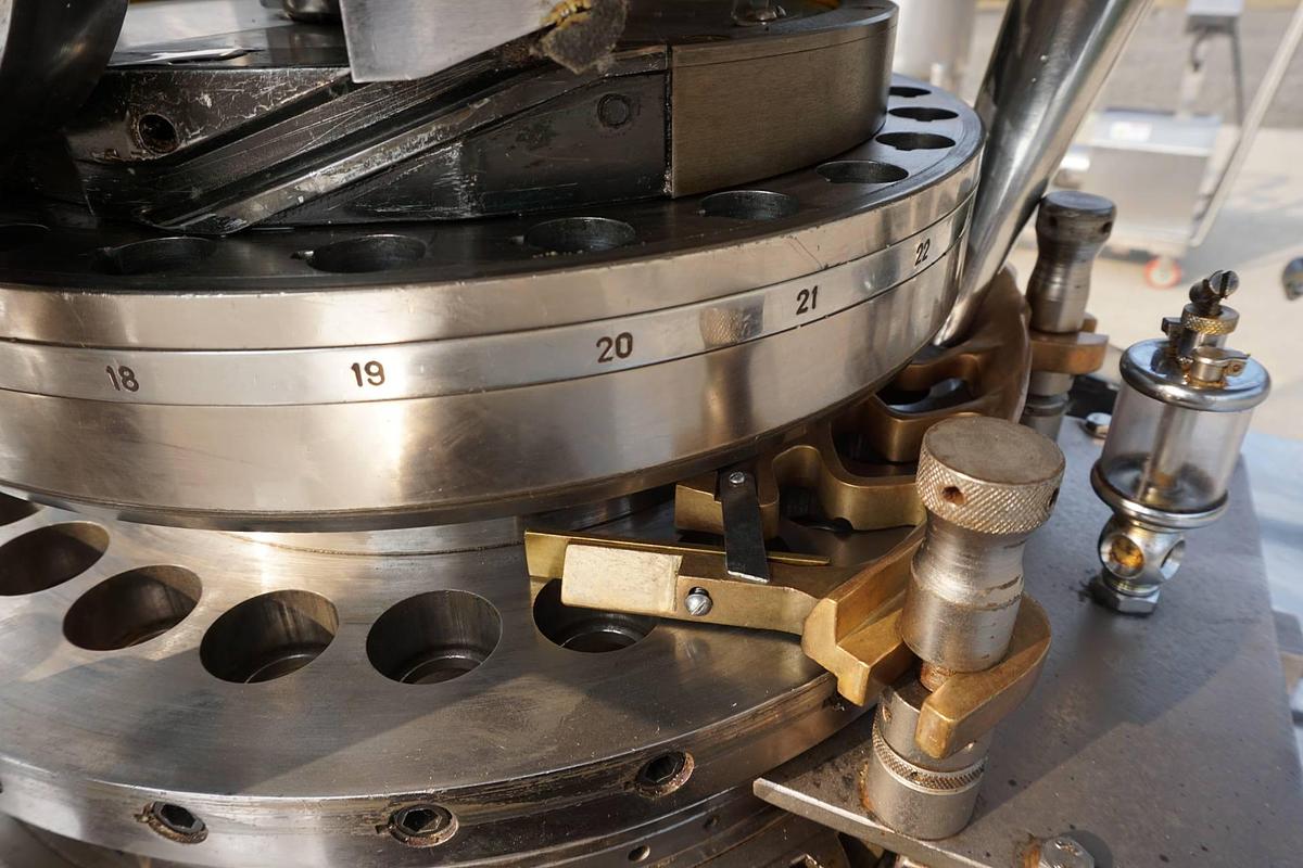 Used Kanara 25 Station GMP Rotary Tablet Press, “D” Tablets, Keyed Head