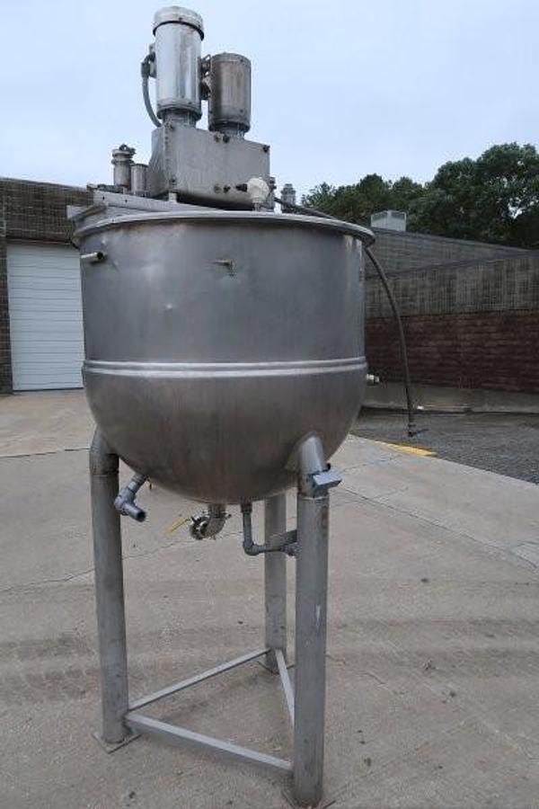 Used Groen 200 Gallon Twin Action Kettle, Stainless Motors