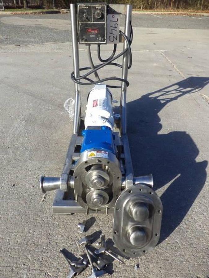 Used Waukesha 30 Stainless Steel Positive Displacement Pump, 2HP Variable Speed-