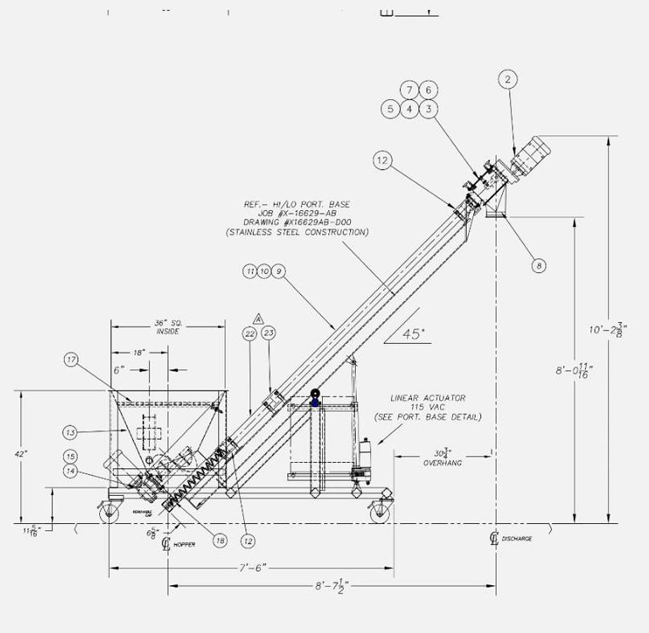Used Hapman Series 300 Helix Auger Conveyor