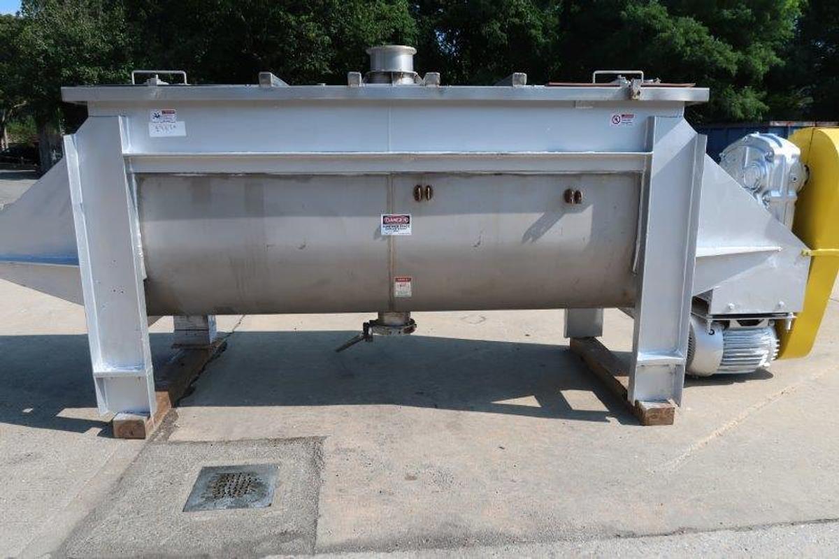 Used 62 Cu. Ft. Stainless Steel Double Ribbon Blender, Heavy Duty