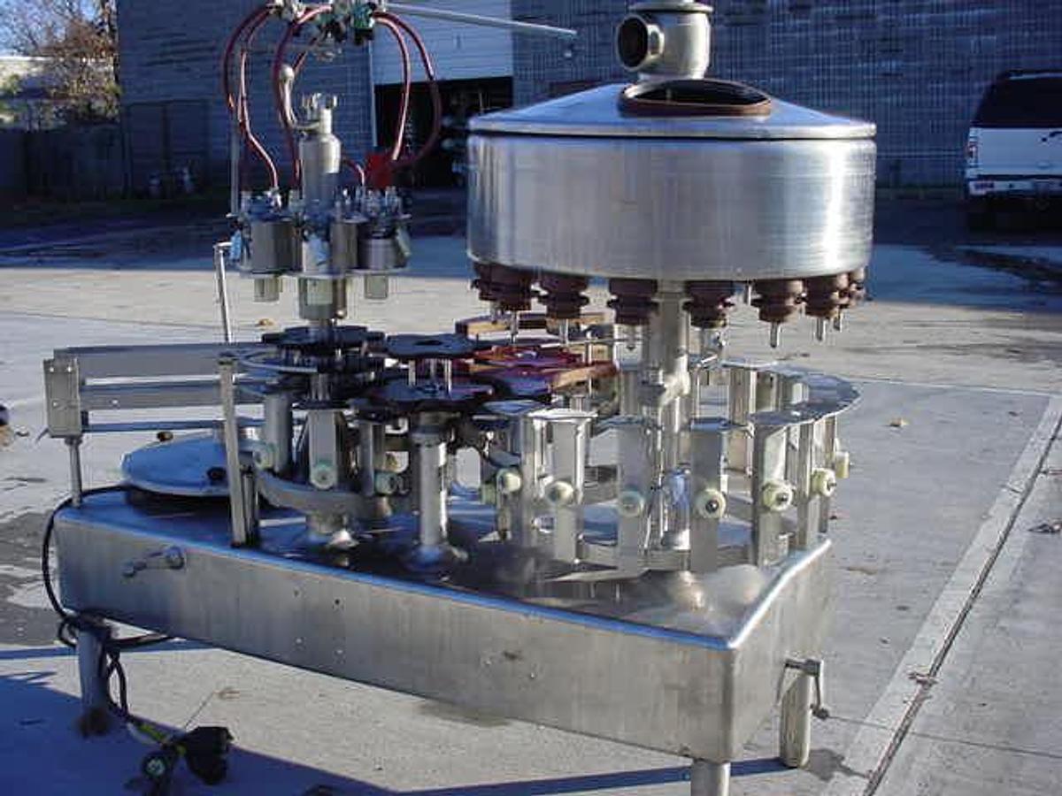Used Fogg 16 Head Rotary Liquid Filler/Capper, All Stainless