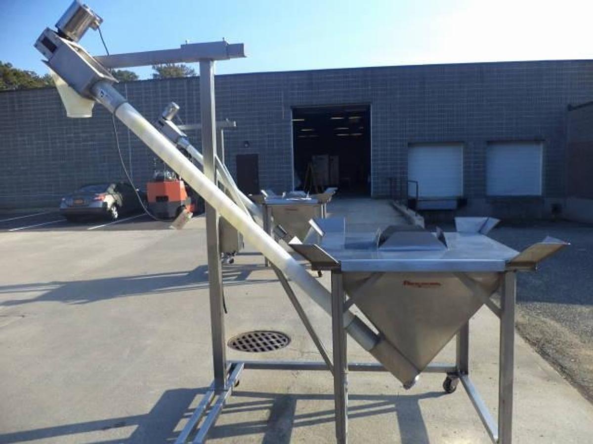 Used Flexicon 4 In. Diameter Stainless Steel Flexible Screw Feeder/Conveyor, Portable-