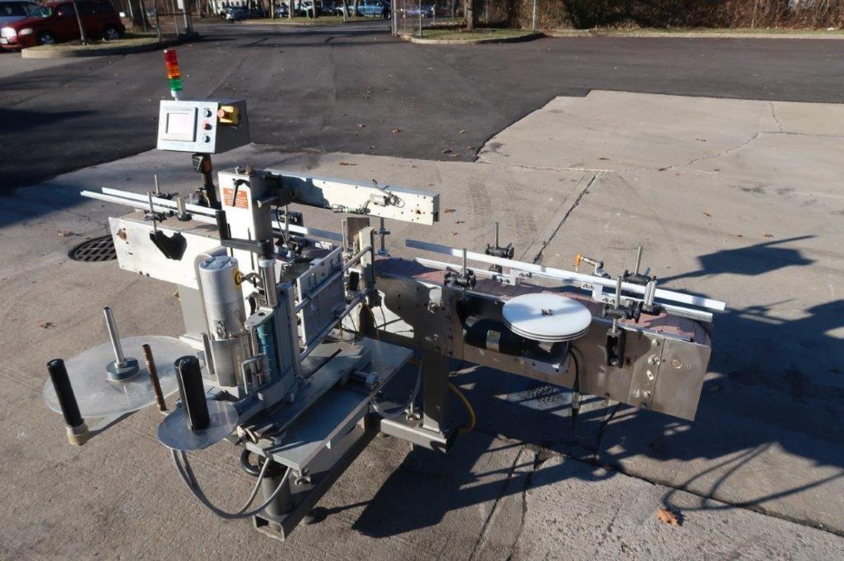 Used PCM 3-Sided Automatic Pressure Sensitive Labeler, with Coder