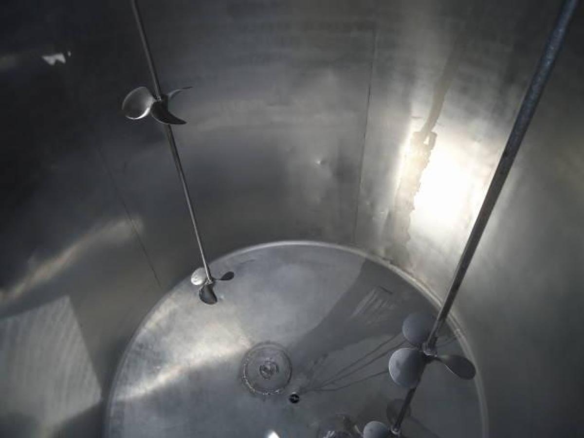 Used 2,200 Gallon Pesch Stainless Steel Vertical Mix Tank, Dished Bottom