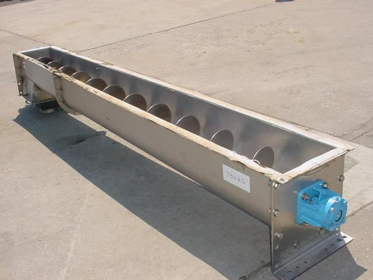 Used 11″ Diameter X 10′ Long Stainless Steel Motorized Screw Conveyor
