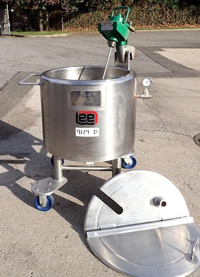 Used Lee 25 Gallon 316 SS Jacketed Tank, Portable