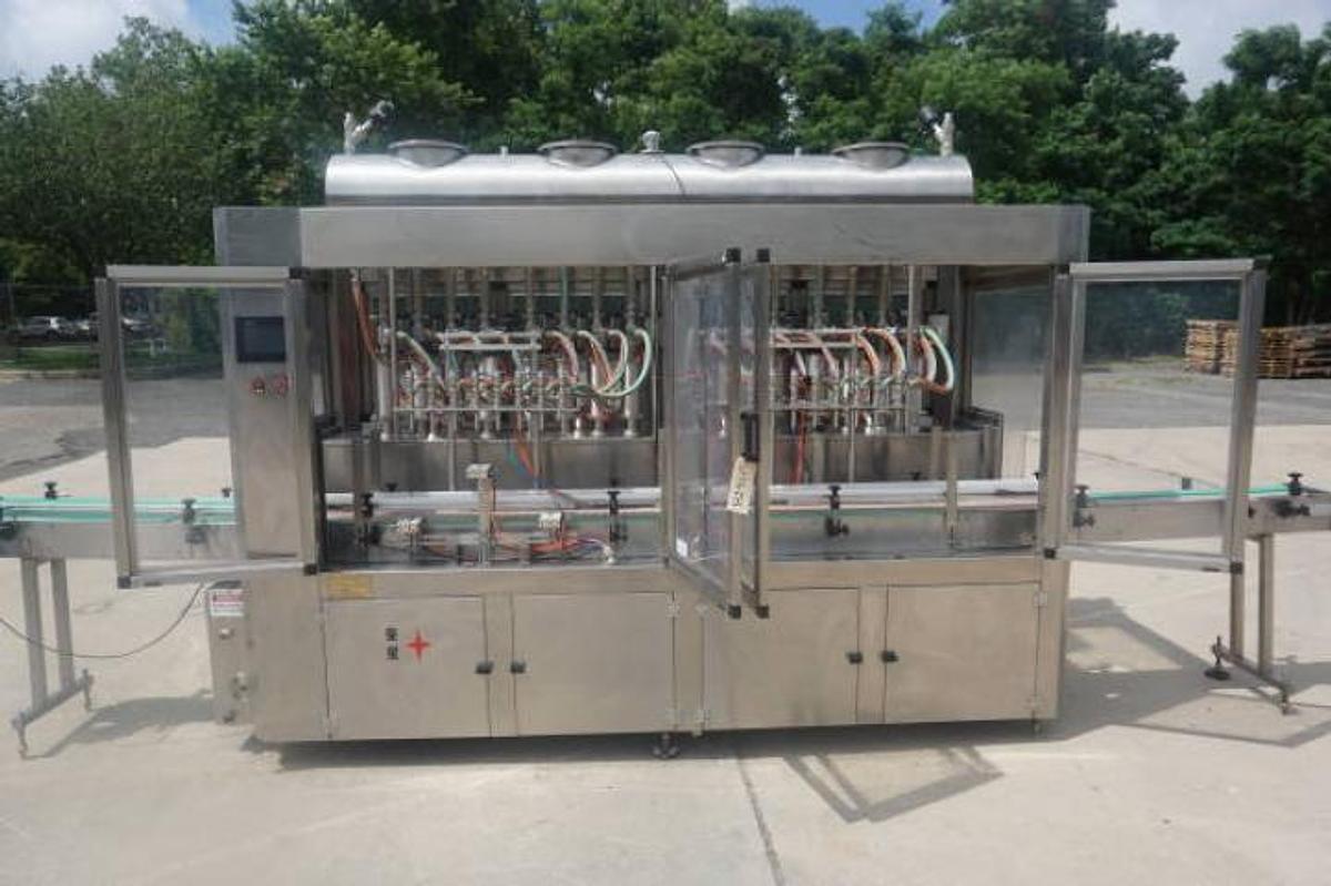 Used 16 Piston Inline Filling Machine, 40 Oz.