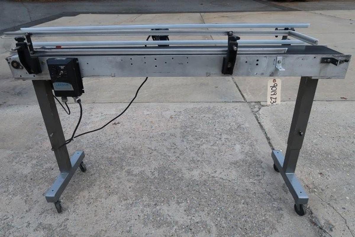 Used 7.5 In. Wide X 65 In. Long Motorized Belt Conveyor, Varispeed