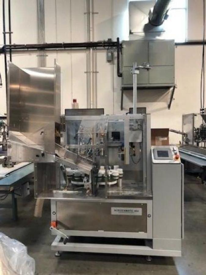 Used Nordenmatic NM402-HA Hot Air Tube Filling and Sealing Machine