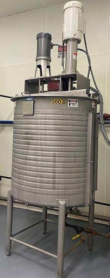 Used Walker 300 Gallon Jacketed Agi Mix Tank w/High Shear Mixer