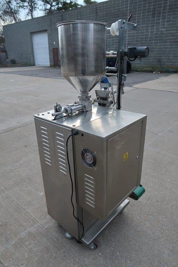 Used Automatic DXDK80C Sauce/Lotion/Cream Form Fill and Seal Machine, Stainless Steel