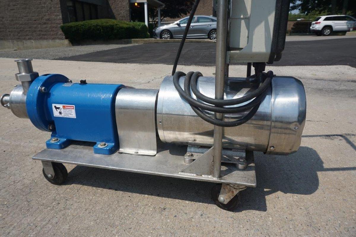 Used Waukesha SP4 Inline Shear Pump/Emulsifier 10HP Stainless Motor